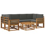 vidaXL Ensemble de canapés d'extérieur 7 pc Naturel et Anthracite