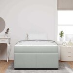 vidaXL Cadre de lit avec matelas Gris clair 120 x 200 cm Velours