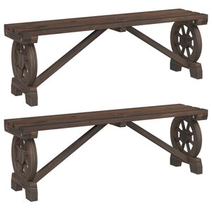 vidaXL Bancs de jardin lot de 2 bois de sapin massif