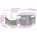 vidaXL Ensemble de canapé de jardin 7 Pièces Noir polyrotin