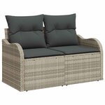 vidaXL Canapé de jardin Gris clair 121 x 62 x 69cm polyrotin