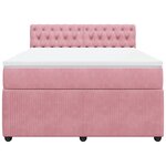 vidaXL Sommier à lattes de lit avec matelas Rose 140x190 cm Velours