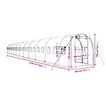 vidaXL Serre avec cadre en acier blanc 44 m² 22x2x2 m