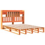vidaXL Lit bibliothèque sans matelas cire marron 140x200 cm pin massif