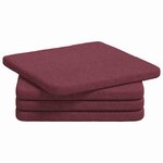 vidaXL Coussins de siège 4 Pièces Bordeaux 40 x 40 x 3 cm tissu