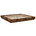 vidaXL Cadre de lit chêne fumé 200x200 cm bois d'ingénierie