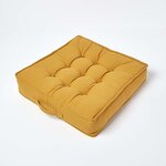 Coussin d'assise rehausseur en coton Jaune moutarde  50 x 50 x 10 cm - HOMESCAPES