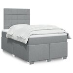 vidaXL Sommier à lattes de lit et matelas gris clair 120x190 cm tissu