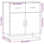 vidaXL Buffet chêne marron 68x35x76 cm bois d'ingénierie