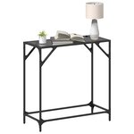 vidaXL Table console avec dessus en verre noir 80x35x81 cm acier
