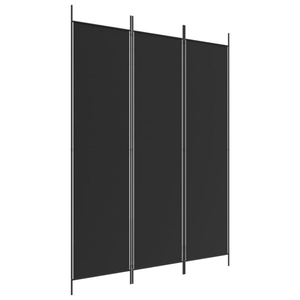 vidaXL Cloison de séparation 3 panneaux Noir 150x200 cm Tissu