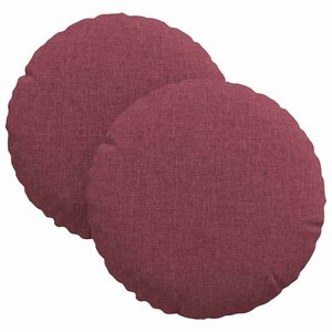 vidaXL Coussins de siège 2 Pièces Bordeaux Ø30 x 13 cm tissu