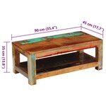 vidaXL Table basse Bois de récupération massif 90x45x35 cm