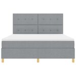 vidaXL Lit à ressorts avec matelas Gris clair 180 x 200 cm tissu