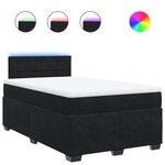 vidaXL Sommier à lattes de lit avec matelas Noir 120x200 cm Velours
