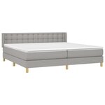 vidaXL Sommier à lattes de lit avec matelas Gris clair 200x200cm Tissu