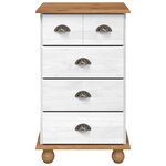 vidaXL Commode 'ASKIM'blanche 45.8x40x79 cm en bois massif de pin