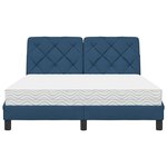 vidaXL Lit avec matelas bleu 140x200 cm tissu