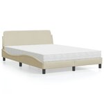 vidaXL Lit avec matelas crème 120x200 cm tissu