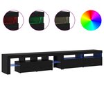 Meubles TV vidaXL 3 Pièces avec lumières LED Chêne noir Bois d'ingénierie
