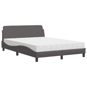 vidaXL Lit avec matelas Dover gris 140x200 cm similicuir
