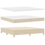 Lit Box Spring vidaXL avec Matelas et LED Crème 200x200 cm Tissu