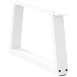 vidaXL Pieds de table basse en forme de V  2 pièces  blanc  70 x (30-31 3) cm  acier