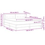 vidaXL Lit à ressorts avec matelas Gris foncé 160x200 cm Velours