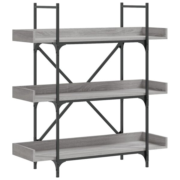 vidaXL Bibliothèque à 3 niveaux sonoma gris 100x33x108 5 cm