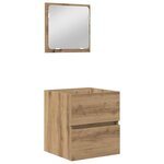 vidaXL Ensemble de mobilier de salle de bain 3 Pièces Chêne Noir et Blanc
