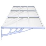 vidaXL Auvent de porte Gris et transparent 297 5x90 cm Polycarbonate