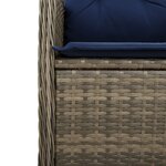 vidaXL Lot de 2 chaises de jardin inclinables avec Table en résine tressée grise