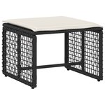 vidaXL Ensemble de meubles d'extérieur 5 Pièces Noir et Blanc