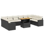 vidaXL Salon de jardin 11 Pièces avec coussins noir résine tressée