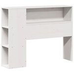 vidaXL Lit bibliothèque sans matelas blanc 90x200 cm bois massif