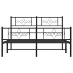 vidaXL Cadre de lit métal sans matelas avec pied de lit noir 140x200cm