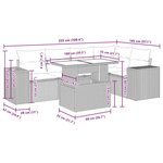 vidaXL Salon de jardin 6 Pièces avec coussins noir résine tressée