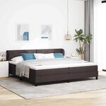 vidaXL Lit à ressorts avec matelas Marron foncé 200 x 200 cm tissu