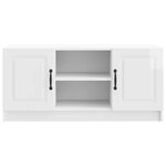 vidaXL Meuble TV Blanc brillant 102 x 34 5 x 47 cm Bois d'ingénierie