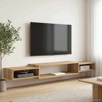 vidaXL Meuble TV mural Montage mural Chêne artisanal 180 x 28 x 21 cm