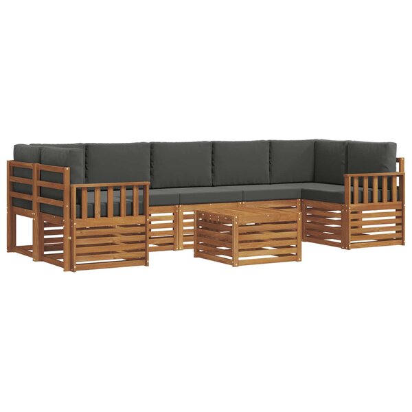 vidaXL Ensemble de canapés d'extérieur 8 pc Naturel et Anthracite