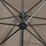 vidaXL Parasol déporté avec mât et lumières LED Taupe 250 cm