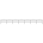 vidaXL Clôture de jardin à dessus en lance Acier (1 25-1 5)x11 9m Noir