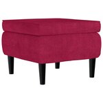 vidaXL Fauteuil à oreilles avec tabouret bordeaux velours