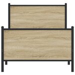 vidaXL Cadre de lit en métal sans matelas chêne sonoma 75x190 cm