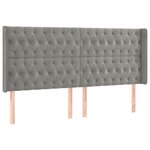 vidaXL Tête de lit à LED Gris clair 203x16x118/128 cm Velours