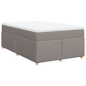 vidaXL Sommier à lattes de lit avec matelas Taupe 120x200 cm Tissu