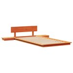 vidaXL Cadre de lit au sol avec tables de chevet Marron ciré 75x190cm Bois massif