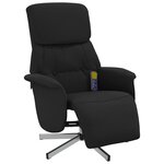 vidaXL Fauteuil inclinable de massage avec repose-pieds noir tissu
