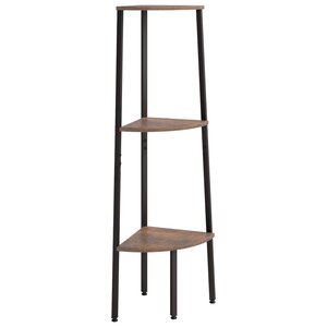vidaXL Étagère d'angle 3 niveaux Marron foncé et noir 45 5x31 5x120 cm